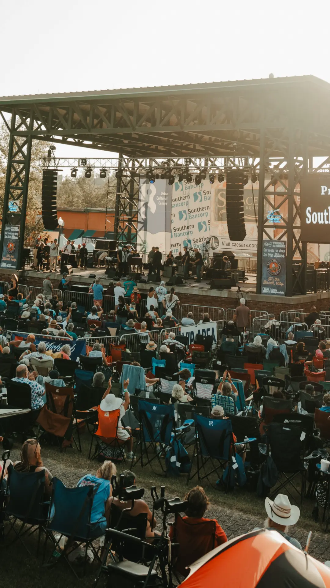 Crowd at the King Biscuit Blues Festival main stage