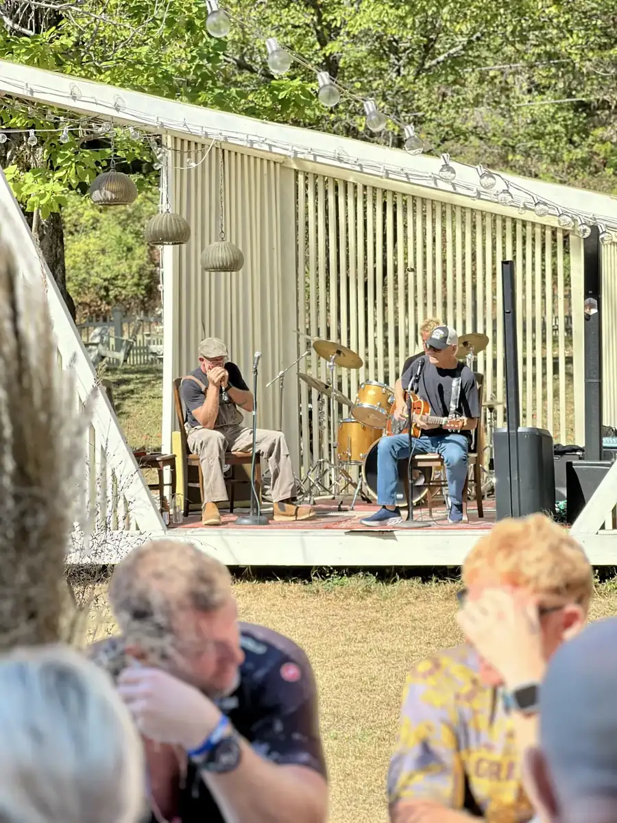 Live music as riders settle in at Village Creek State Park
